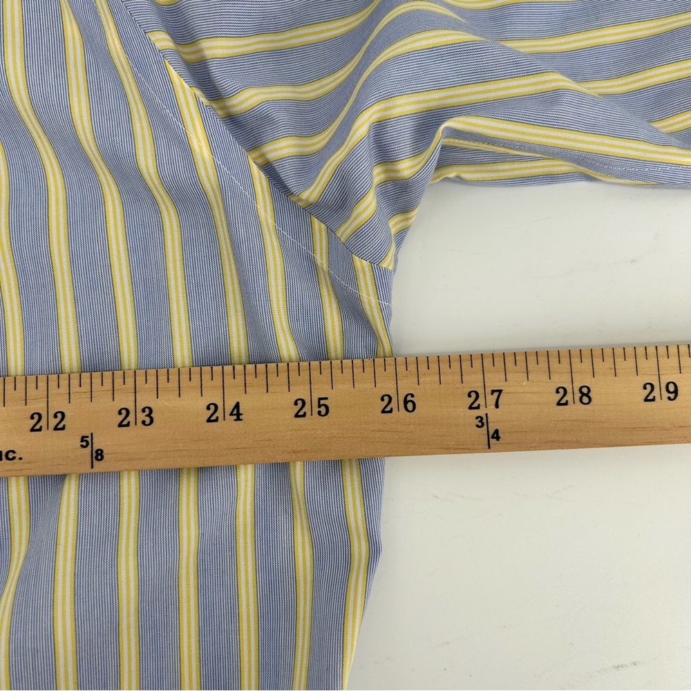 Brooks Brothers Dress Shirt Men’s 16 Button-Down Long Sleeve Striped Blue Yellow - Picture 7 of 9